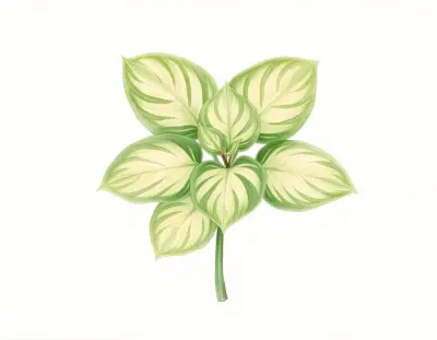 AI-generated watercolor illustration of Hosta 'Green Bag' (not a photograph)
