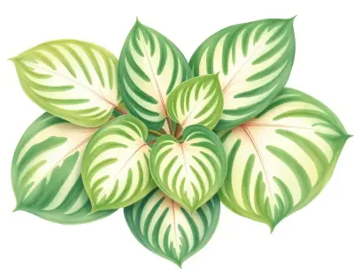 AI-generated watercolor illustration of Hosta 'Green Dome' (not a photograph)