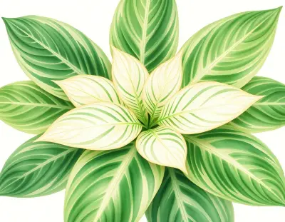 AI-generated watercolor illustration of Hosta 'Green Lantern' (not a photograph)