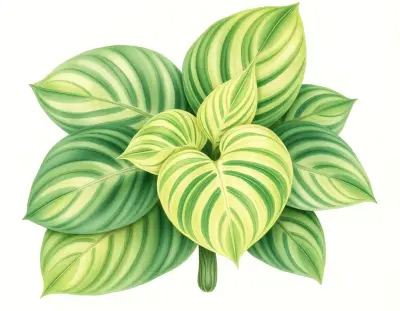 AI-generated watercolor illustration of Hosta 'Green Piecrust' (not a photograph)