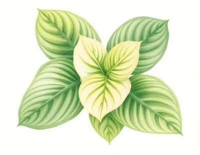 AI-generated watercolor illustration of Hosta 'Green Sparkler' (not a photograph)