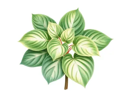 AI-generated watercolor illustration of Hosta 'Greenie Weenie Bikini' (not a photograph)
