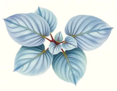 AI-generated watercolor illustration of Hosta 'Grey Poupon' (not a photograph)