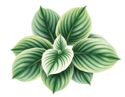 AI-generated watercolor illustration of Hosta 'Groovy' (not a photograph)