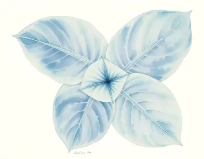AI-generated watercolor illustration of Hosta 'Grover Cleveland' (not a photograph)