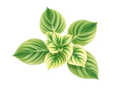 AI-generated watercolor illustration of Hosta 'Gummy Bear' (not a photograph)