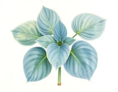AI-generated watercolor illustration of Hosta 'Hadspen Heron' (not a photograph)
