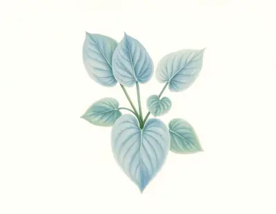 AI-generated watercolor illustration of Hosta 'Half and Half' (not a photograph)