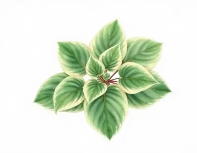 AI-generated watercolor illustration of Hosta 'Handle with Care' (not a photograph)