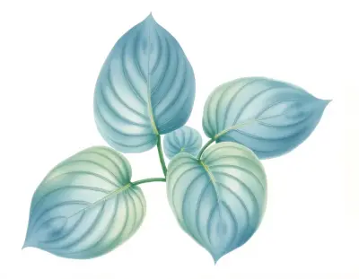AI-generated watercolor illustration of Hosta 'Happy Birthday' (not a photograph)