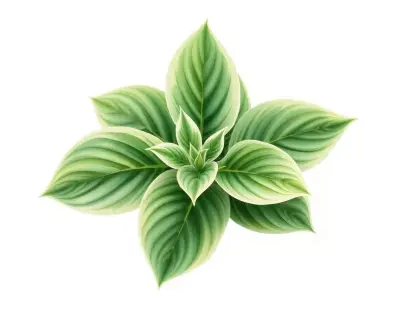 AI-generated watercolor illustration of Hosta 'Harpoon' (not a photograph)