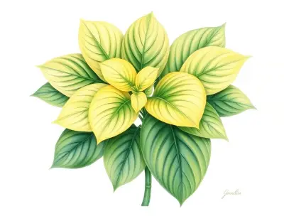 AI-generated watercolor illustration of Hosta 'Harriette Ward' (not a photograph)