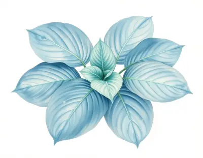 AI-generated watercolor illustration of Hosta 'Harry A. Jacobsen' (not a photograph)