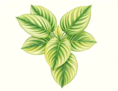AI-generated watercolor illustration of Hosta 'Harry Torbert' (not a photograph)