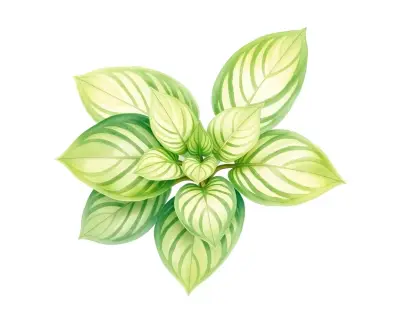 AI-generated watercolor illustration of Hosta 'Harvest Dandy' (not a photograph)
