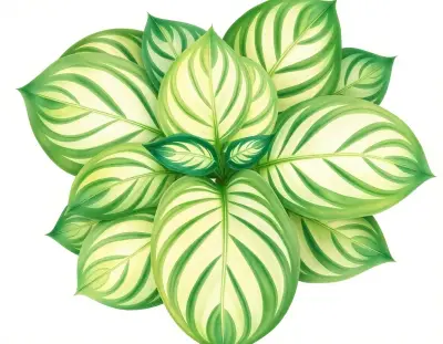 AI-generated watercolor illustration of Hosta 'Headliner' (not a photograph)