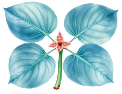 AI-generated watercolor illustration of Hosta 'Heart Strings' (not a photograph)