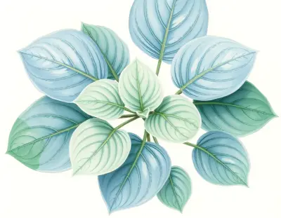 AI-generated watercolor illustration of Hosta 'Heart Throb' (not a photograph)