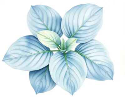 AI-generated watercolor illustration of Hosta 'Heartbeat' (not a photograph)