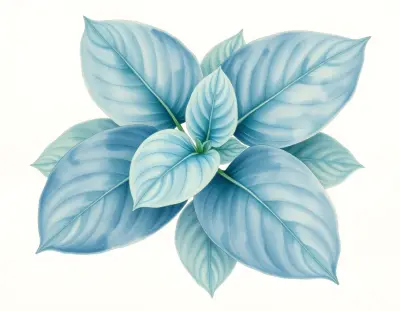 AI-generated watercolor illustration of Hosta 'Heavenly Constellation' (not a photograph)