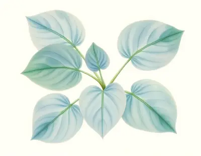 AI-generated watercolor illustration of Hosta 'Hebe Blue' (not a photograph)