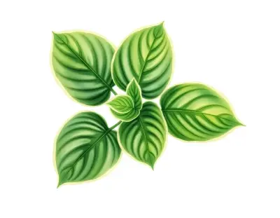 AI-generated watercolor illustration of Hosta 'Herbie' (not a photograph)