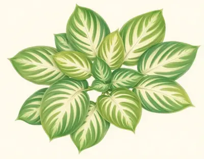 AI-generated watercolor illustration of Hosta 'Hervester Smaragd' (not a photograph)