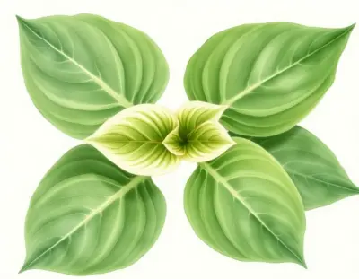 AI-generated watercolor illustration of Hosta 'Hey Jude' (not a photograph)