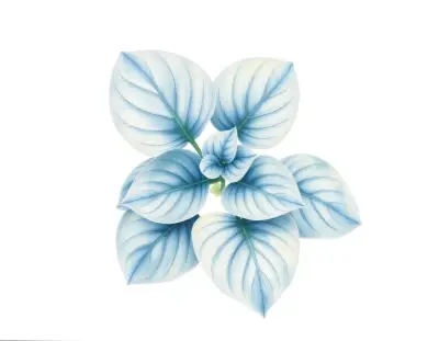 AI-generated watercolor illustration of Hosta 'Hideko Gowen' (not a photograph)