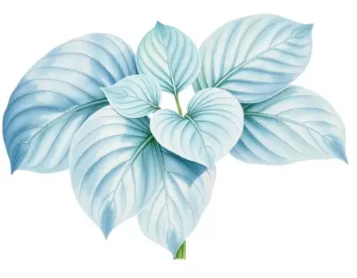 AI-generated watercolor illustration of Hosta 'High Heels' (not a photograph)