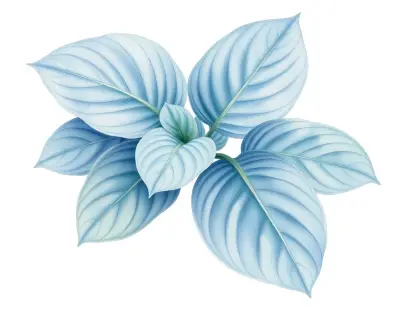 AI-generated watercolor illustration of Hosta 'High Noon' (not a photograph)