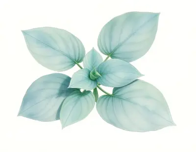 AI-generated watercolor illustration of Hosta 'High Society' (not a photograph)