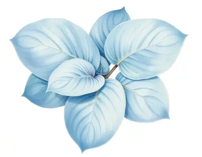 AI-generated watercolor illustration of Hosta 'High Tide' (not a photograph)