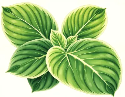 AI-generated watercolor illustration of Hosta 'Highland Fling' (not a photograph)