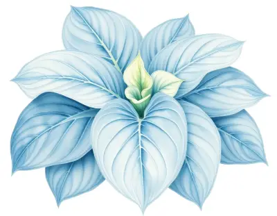 AI-generated watercolor illustration of Hosta 'Hippodrome' (not a photograph)