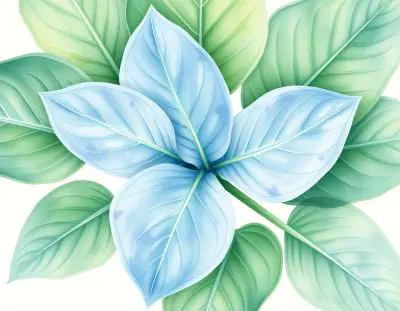 AI-generated watercolor illustration of Hosta 'Hoarfrost' (not a photograph)