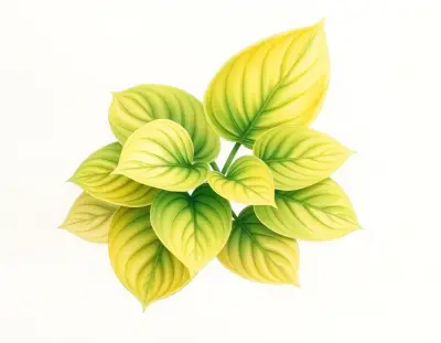 AI-generated watercolor illustration of Hosta 'Holly's Gold' (not a photograph)