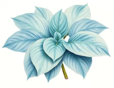 AI-generated watercolor illustration of Hosta 'Honey Bear' (not a photograph)