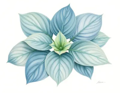 AI-generated watercolor illustration of Hosta 'Honey Hill Pucker Up' (not a photograph)