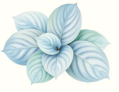 AI-generated watercolor illustration of Hosta 'Honey Hill Stainless Steel' (not a photograph)