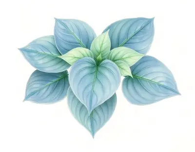 AI-generated watercolor illustration of Hosta 'Honey Hill Tokens' (not a photograph)