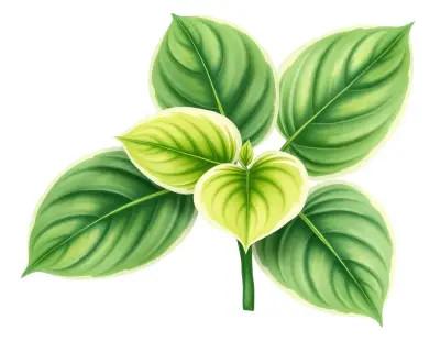 AI-generated watercolor illustration of Hosta 'Hot and Spicy' (not a photograph)