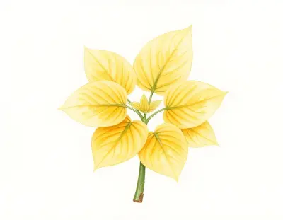 AI-generated watercolor illustration of Hosta 'Hot Topic' (not a photograph)