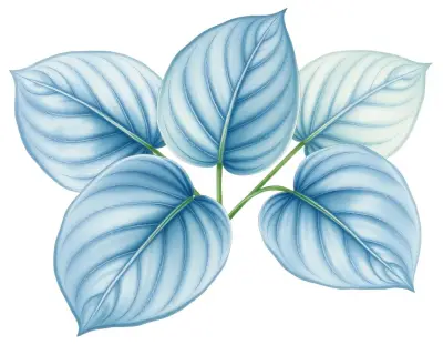 AI-generated watercolor illustration of Hosta 'Hot Wheels' (not a photograph)