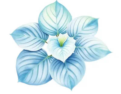 AI-generated watercolor illustration of Hosta 'Hottie' (not a photograph)