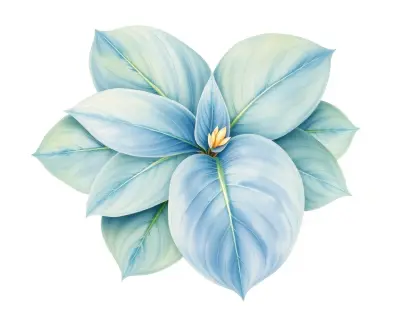 AI-generated watercolor illustration of Hosta 'Hunters Ridge' (not a photograph)