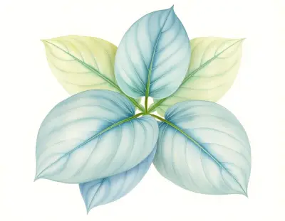 AI-generated watercolor illustration of Hosta 'Huron' (not a photograph)