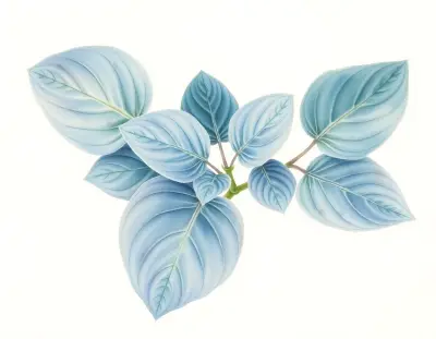 AI-generated watercolor illustration of Hosta 'Hurrah' (not a photograph)