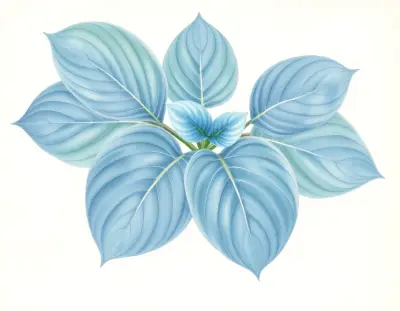 AI-generated watercolor illustration of Hosta 'Ice Queen' (not a photograph)