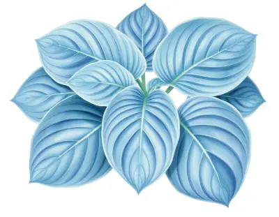 AI-generated watercolor illustration of Hosta 'I’m So Pretty' (not a photograph)